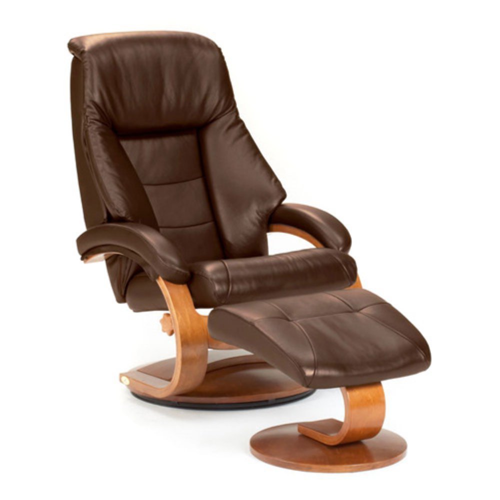Oslo Collection Mandal Recliner And Ottoman, Espresso (Brown)